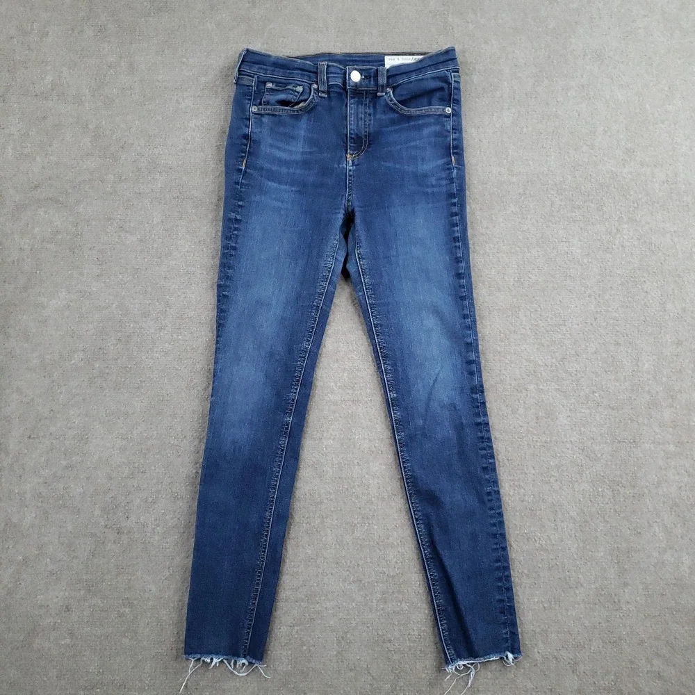 Rag & Bone Jeans Womens 26 Blue 10 Inch Ankle Skinny Mad River Mid Rise Stretch